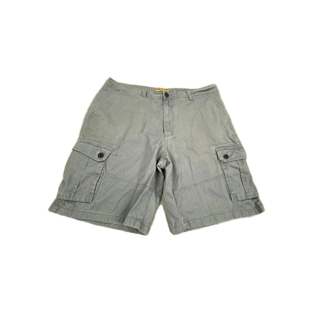 Brooklyn Laundry Cargo Short Mens 40 Gray 100% Cotton Hiking Outdoor Zip Fly